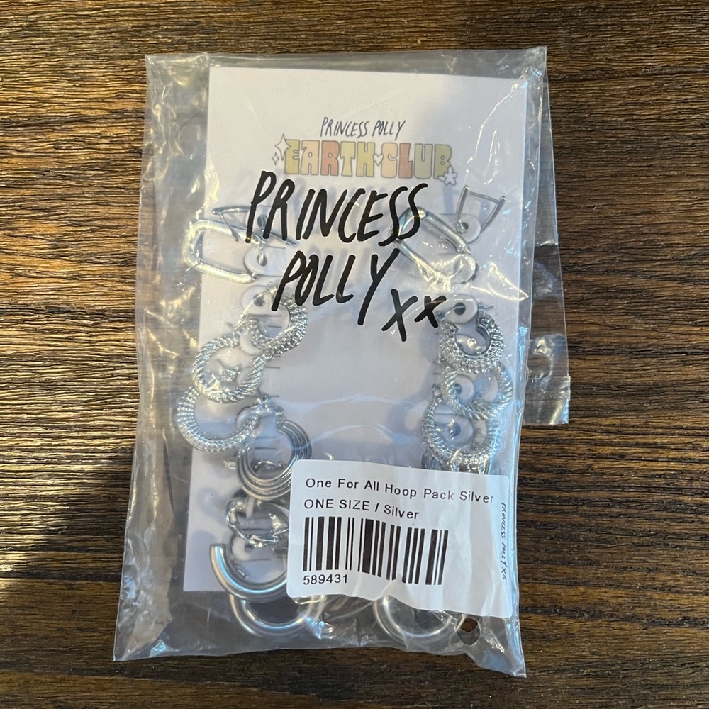 princess polly silver hoop earrings set